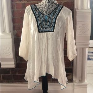 Boho cream western Aztec top free people like